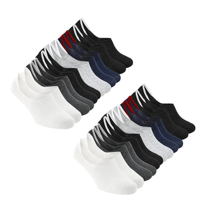 Xjarvis No Show Loafer Socks For Men Combo, Made With Breathable, Moisture Absorbing & Anti Odour Combed Cotton With Anti Slip G