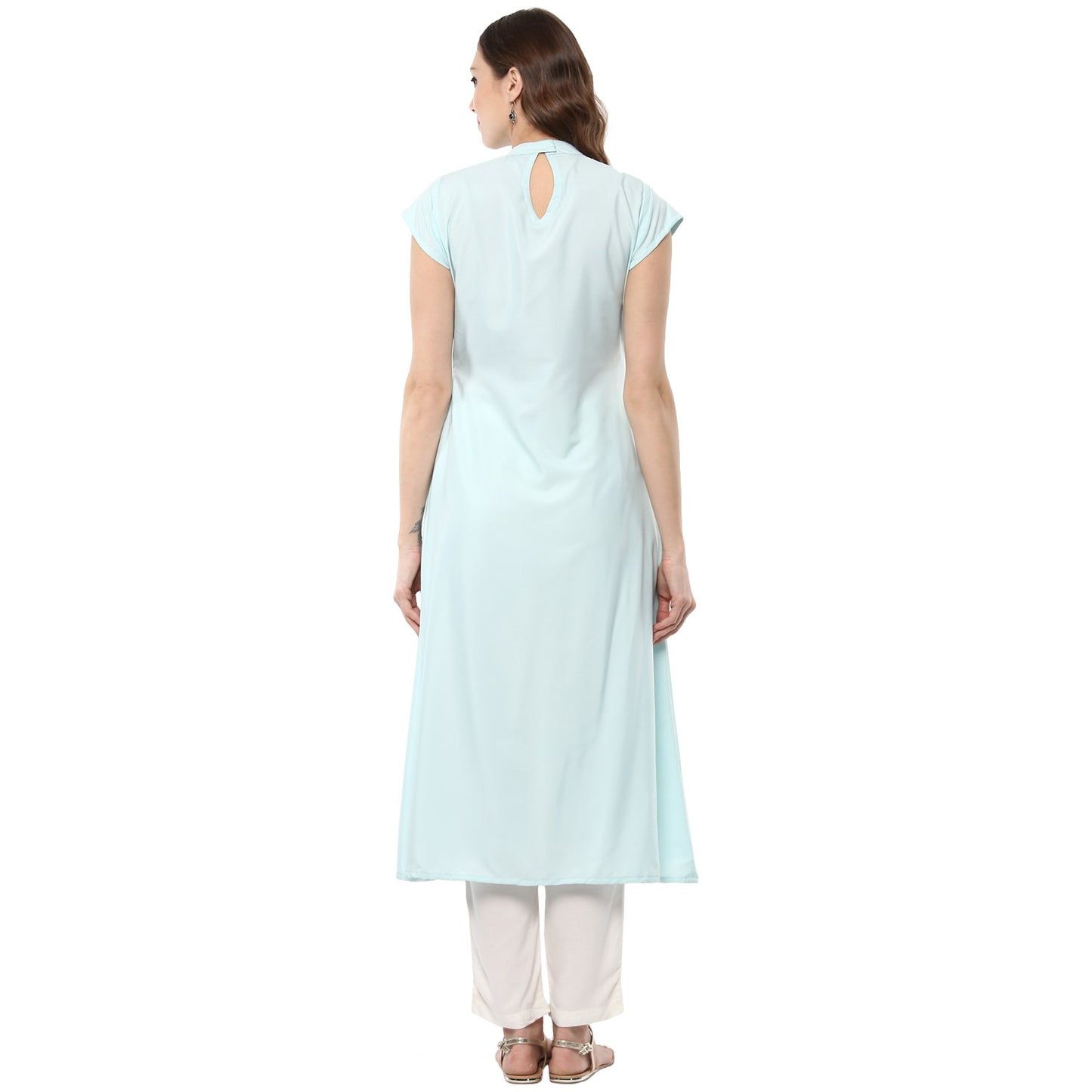 ZIYAA Straight Women's Multi Color Crepe Kurta
