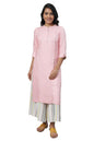 Aurelia Baby Pink Solid Kurta & Culottes Set