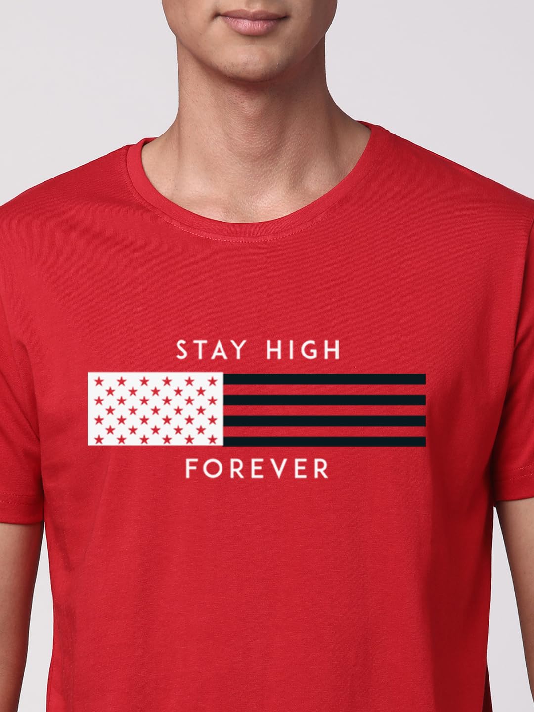 ADRO Mens Flag Printed Cotton T-Shirt_RN24-L2-FLAG-RD