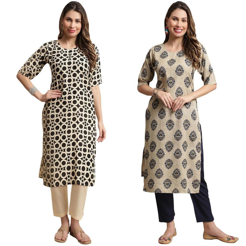 Pinkmint Kurta Set for Women ll Printed Kurti & Pant Set ll Combo Kurta Set ll (Pack of 2)