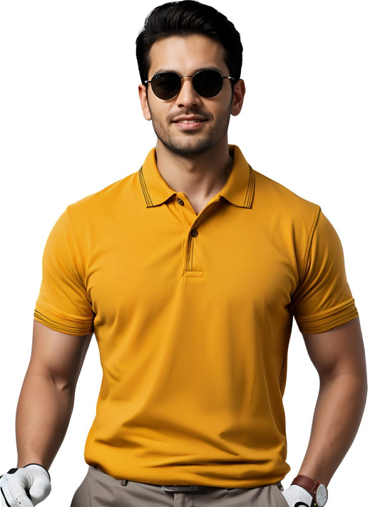 Mens Premium Cotton Polo T-Shirt | 220 GSM Soft Fabric | Casual Stylish Look | Contrast Collar Design Camboge Polo T Shirt | Pol
