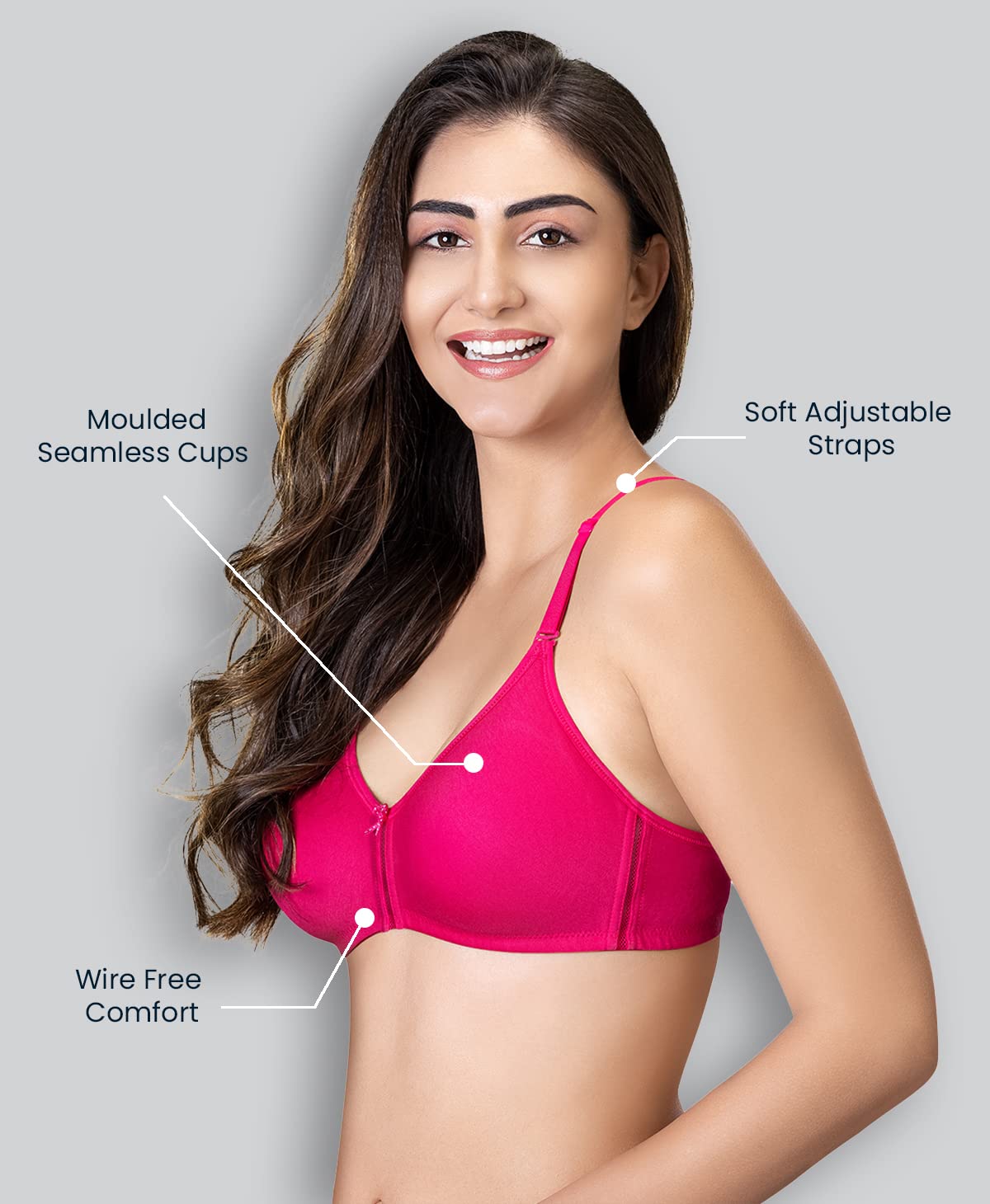 Lyra 516 Flora Mesh Ladder Moulded Premium Cotton Bra
