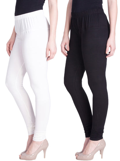 Lyra Cotton Premium Churidar Leggings For Women (Pack Of 2)