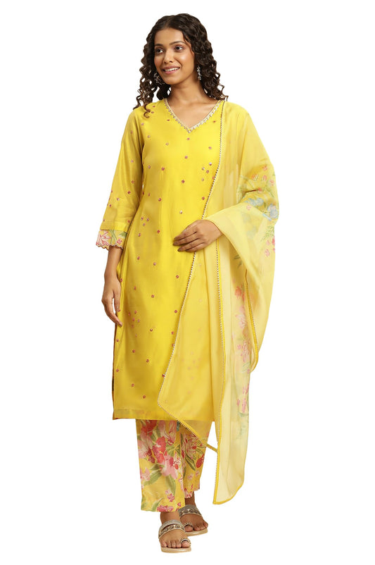 W for Woman Women Viscose Kurta Set with Dupat