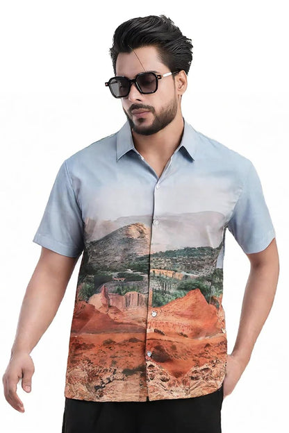 Greciilooks MenS Half Sleeve Shirt, Stylish Printed & Solid Slim Fit Casual Formal Shirt For Men, Regular Fit Trendy Party & Of