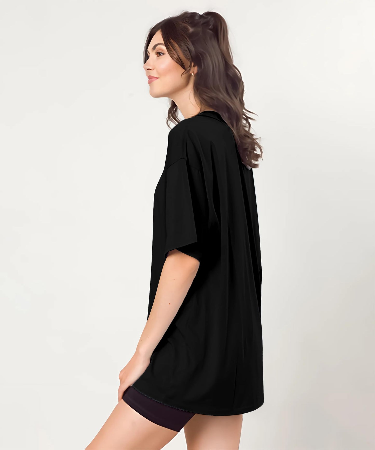 SHODOX Womens Oversized Drop Shoulder Printed T-Shirt | Soft, Breathable & Light Weight Cotton Blend | Loose Fit Stylish Top for