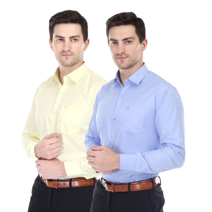 Xjarvis Clifton MenS Regular Fit Cotton Blend Plain Shirt  Full Sleeves Casual & Formal Summer Shirt With Pocket Design & Sprea