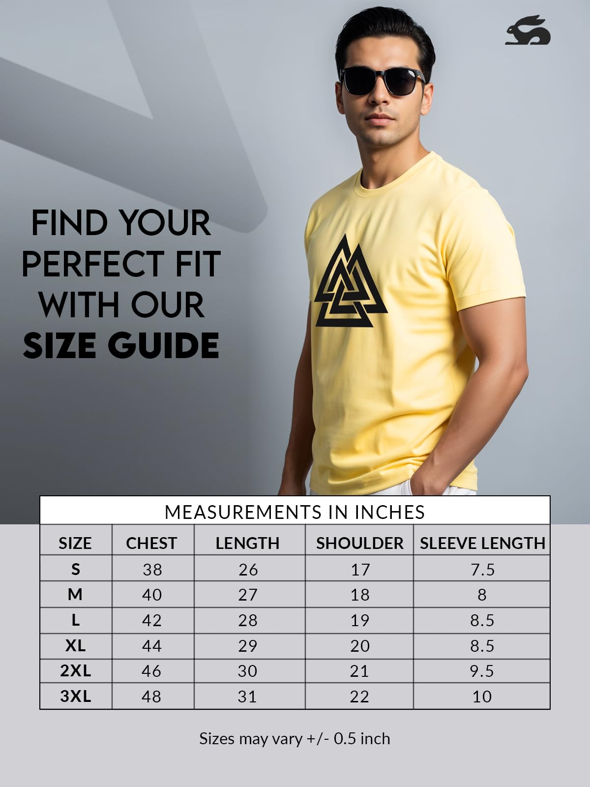 ADRO Triangle Mens Printed T-Shirt (RNR-M-TKT-LY_Light Yellow)