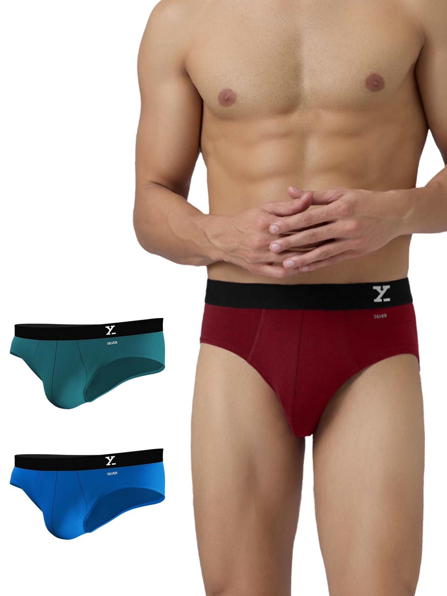 XYXX Mens Aero Silver Cotton Underwear for Men, Anti-Odour Silver Tech, Lasting Freshness, Moisture Absorbent Pack of 3 (XXL; Da