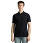 Black Short Sleeved Zipper Stretch Polo
