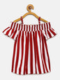 Pepe Jeans Cotton GirlS Striped Regular Shirt (Pg301522_Red 6)