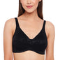 Enamor F135 Minimiser Full Support Bra - Non-Padded Wirefree High Coverage - Black
