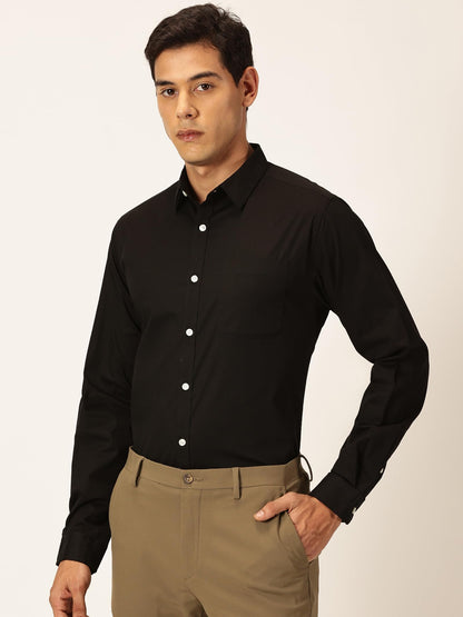 Thomas Scott Slim Fit Solid Formal Shirt for Mens Ash Black