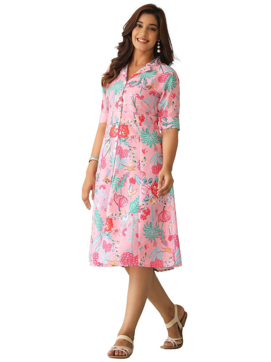Greciilooks Rayon Fit And Flare Below The Knee One Piece Maxi Bodycon Dresses Midi Dress For Women (Gl-Wd1216_Pink