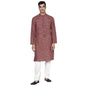Fabindia Men Dobby Slim Fit Long Kurta Cotton_Xs Maroon