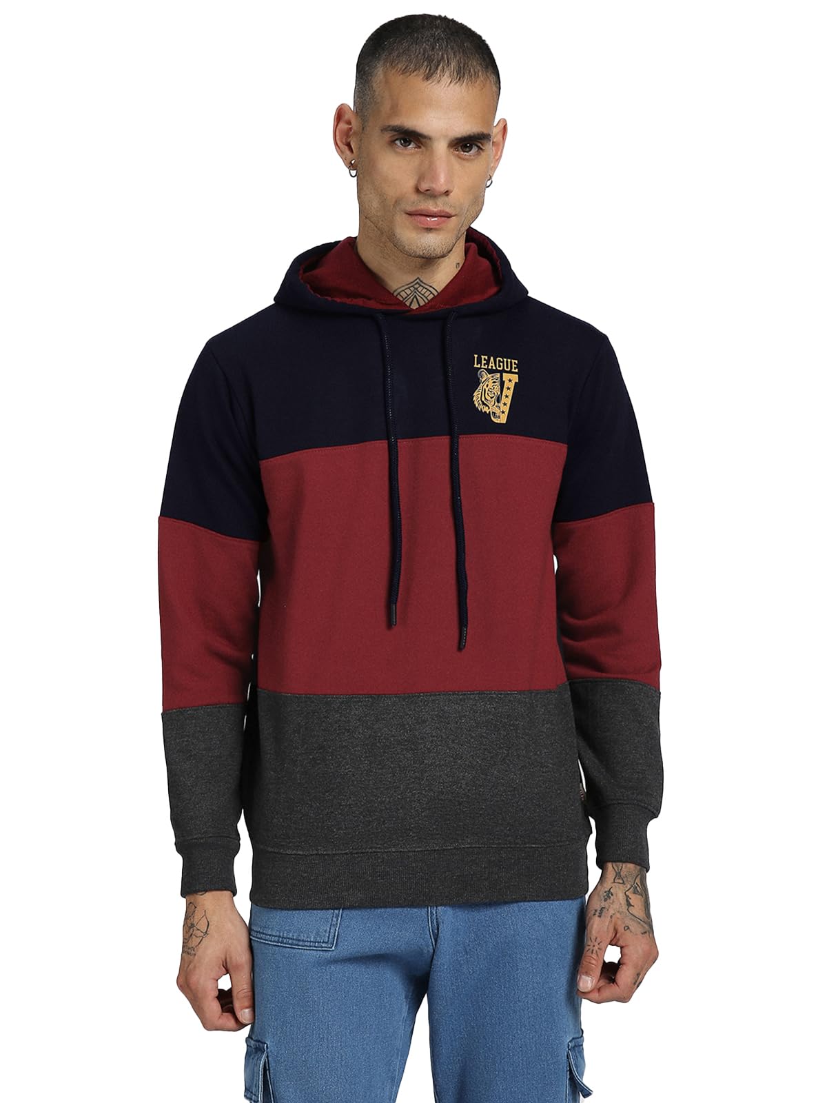 Veirdo Mens Hoodie Cotton Fleece Regular Fit Full Sleeve Graphic Printed Sweatshirt