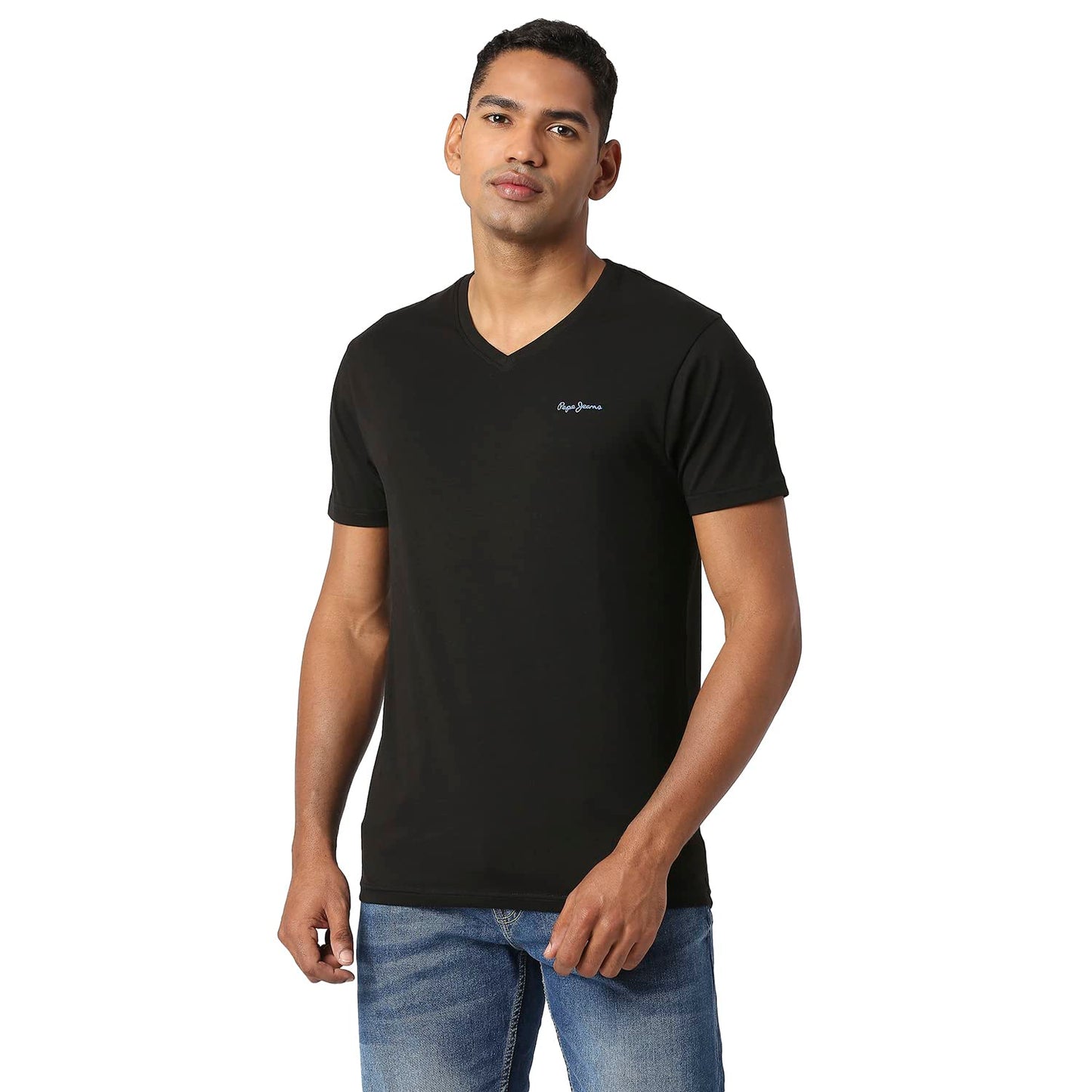Pepe Jeans MenS Slim Fit Solid T-Shirts Black