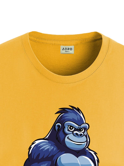 ADRO T Shirts for Boys & Girls || Gorilla Printed T-Shirt || Ages 3-14 || 100% Cotton Round Neck Tshirt for Boys & Girls||KRN-GO