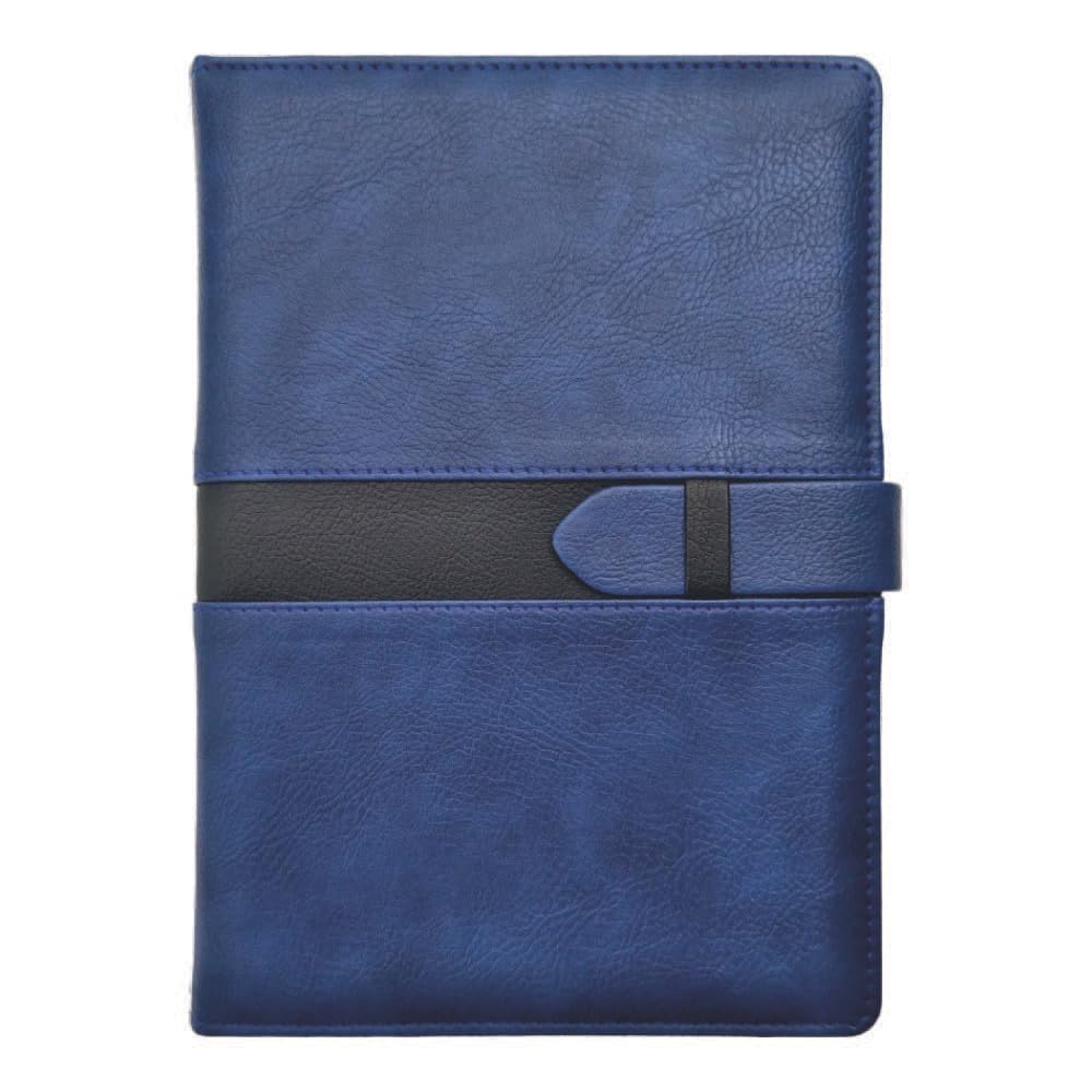 Anupam Posh A5 Ruled Journal Notebook 192 Pages 80Gsm Lined Notebook Leather Textured Pu Cover Sliding Loop Closure With Pen Loo