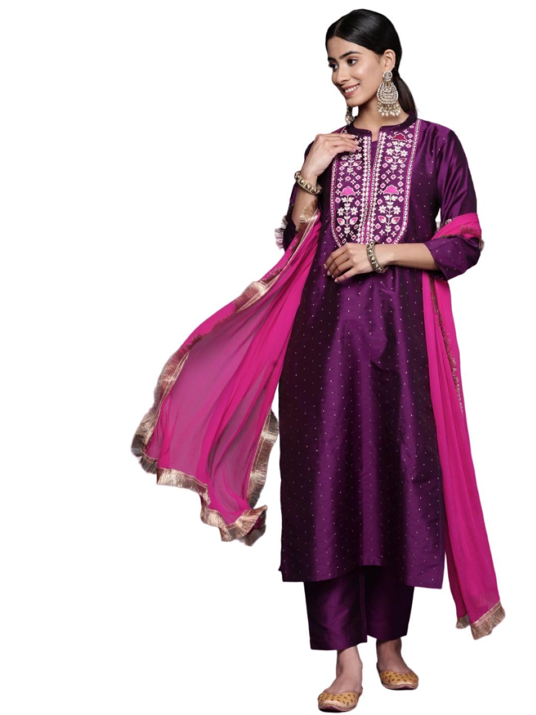 Varanga WomenS Silk Blend Kurta Set (Nv_Vskd31110_Vardup1212_Purple