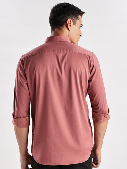 ADRO Mens Slim Fit Solid Casual Shirts | Plain Satin Evening Shirt | Stylish Office or Party Shirt | All Day Fresh Spread Colla