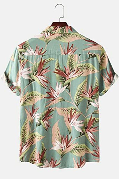 OM SAI LATEST CREATION Shirt for Men || Rayon Shirts for Men || Tropical Leaf Printed Short Sleeve & Spread Collar Shirts for Bo
