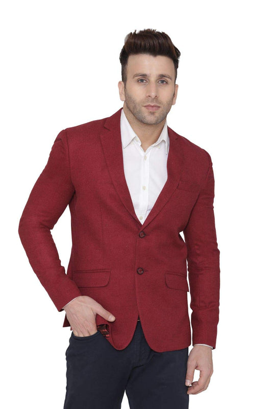 WINTAGE Mens Tweed Wool Casual and Festive Blazer Coat Jacket:Red,X-Large