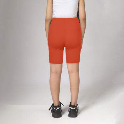 Kyda Kids Anti Bacterial Under Skirt Shorts For Girls - Under Dress Uniform Shorts & Stretchable Shorties Tights For Girls Orang