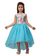 Aarika Girl's Nylon A-Line Floor Length Dress (FK-3012_Firozi_26)
