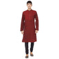 Fabindia MenS Cotton Printed Slim Kurta_Red_S