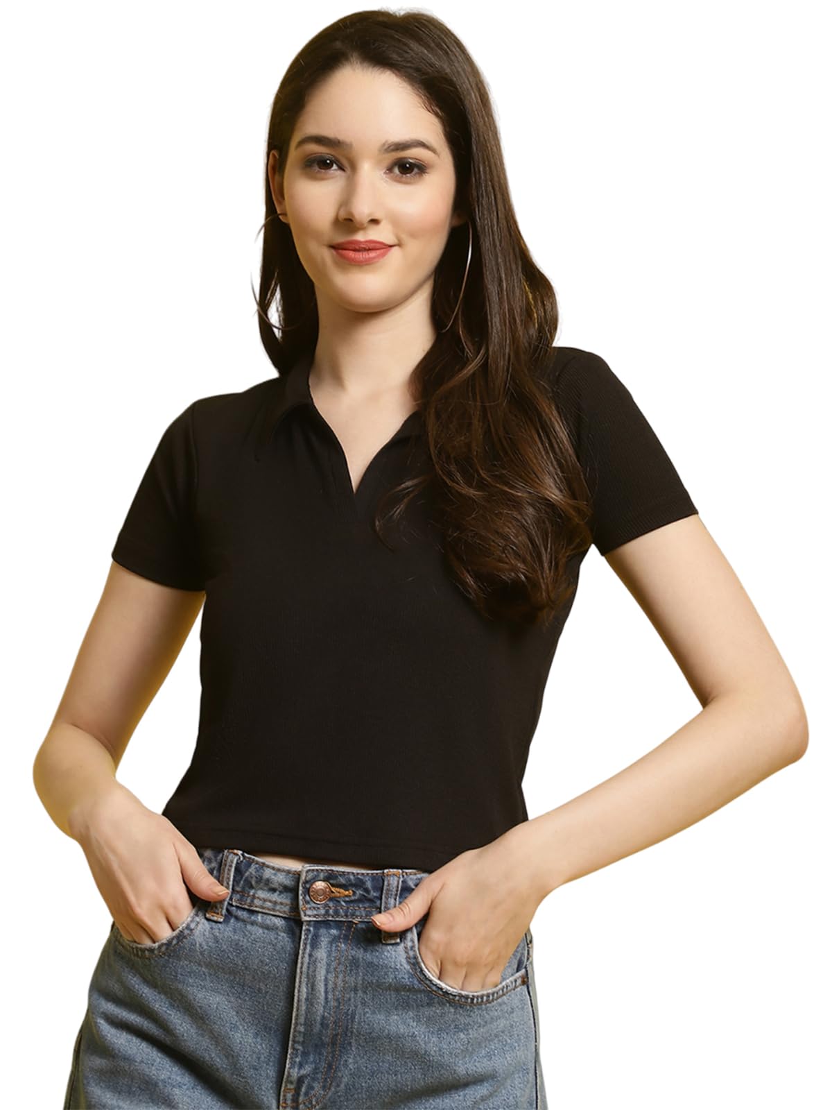 Tee Projekt Solid Stylish Casual Slim Fit Top & Tunic for Women & Girls ll College Top & T-Shirt for Women