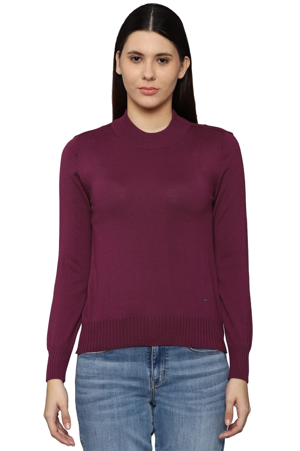 Allen Solly Women Regular Fit Solid Casual Sweater
