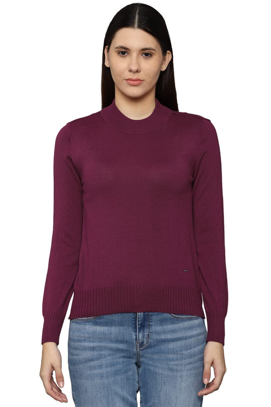 Allen Solly Women Regular Fit Solid Casual Sweater