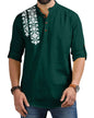 Finivo Fashion MenS Regular Fit Cotton Blend Kurta Shirt | Full Sleeve Ethnic Shirt With Mandarin Collar And Button Placket | C