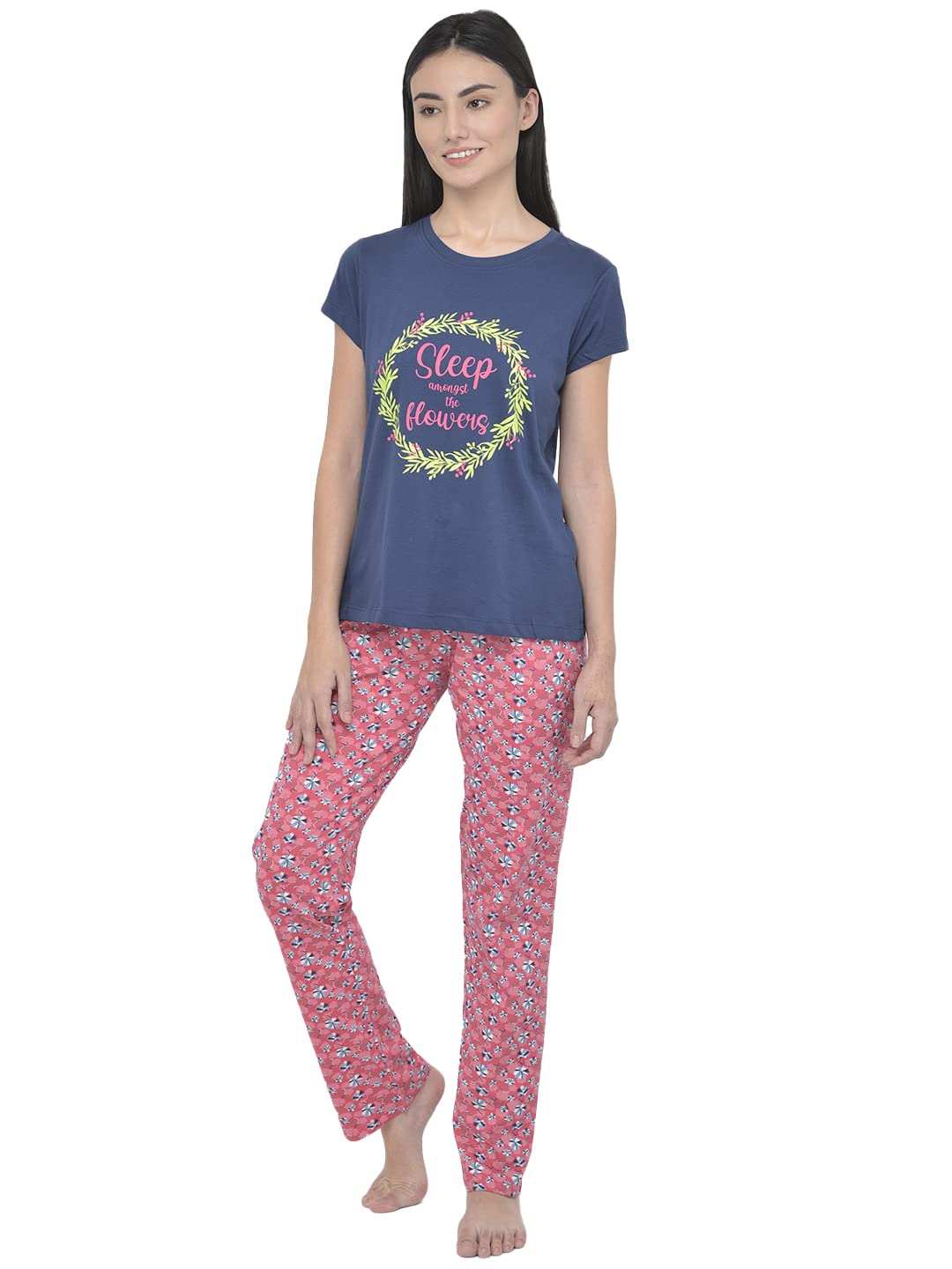 Lyra 701 Premium Cotton Printed Night Suit For Women