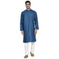 Fabindia MenS Viscose Blend Geometric Comfort Kurta_Dark Blue_S
