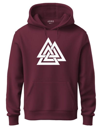 ADRO Men's Cotton Neck Hooded Sweatshirt (H21-M-TKT-MR_Maroon)