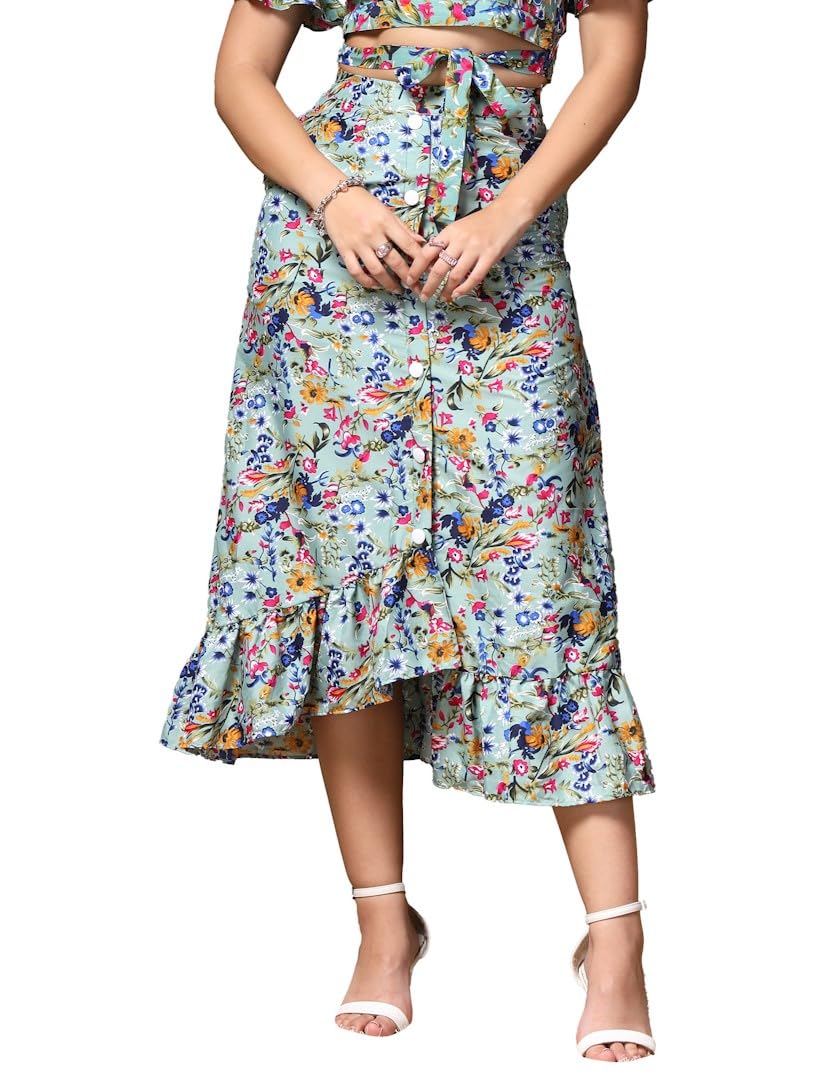 OOMPH! Long Skirts for Women Blue - msk201