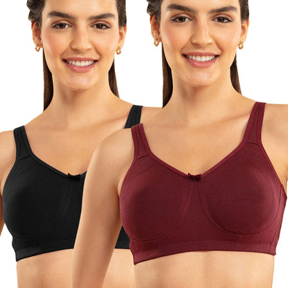NYKD Everyday Cotton Bra for Women - Encircled with Love | Non-Padded | Wirefree | Full Coverage with Side Support Shaper (NYB16