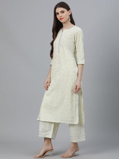 Libas Womens Cotton Kurta Sets (13040O_Yellow
