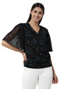 Allen Solly Women Regular Fit Printed Casual Polyester Short Sleeve Shirt