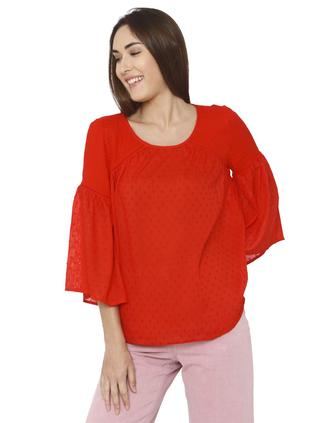 Vero Moda WomenS Loose Fit Top (2049449020_Fiery Red S)
