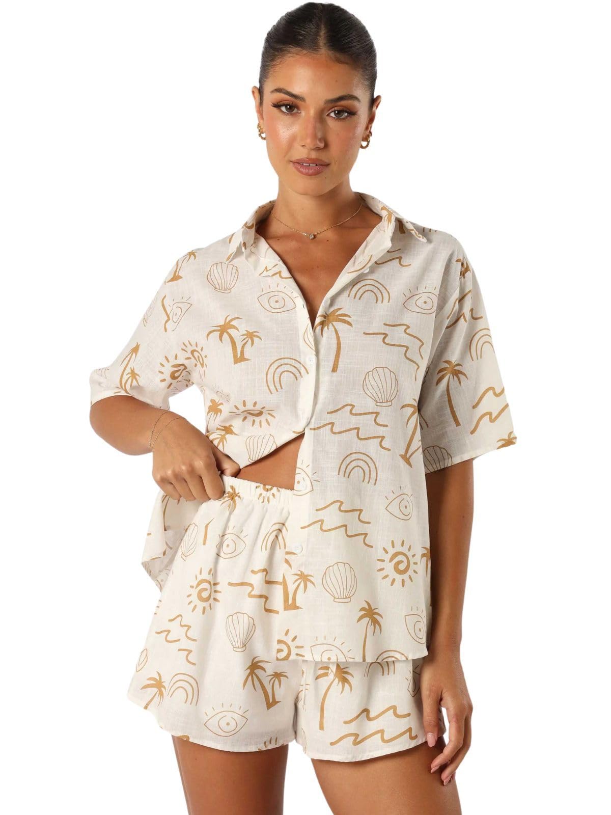 Leriya Fashion Greciilooks Co-Ord Set For Women  Stylish Korean Summer Two Piece Outfit | Trendy Travel & Streetwear Look For Gi