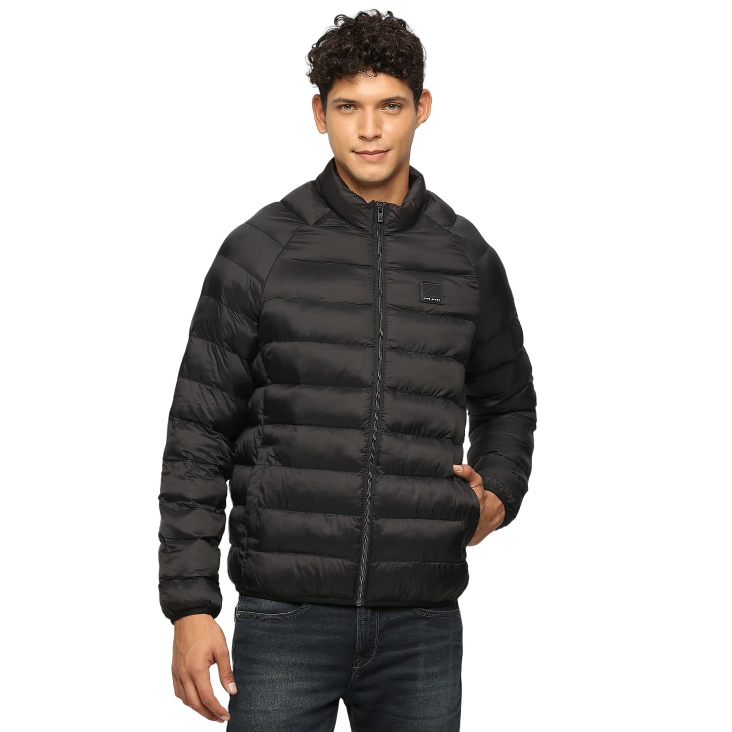 Pepe Jeans MenS Nylon Standard Length A-Line Coat (Pm402934_Black, Medium