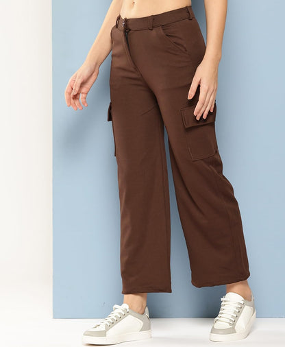 Aarika Girls Casual Wear Brown Colour Solid Nylon Pant (9-14 Years)