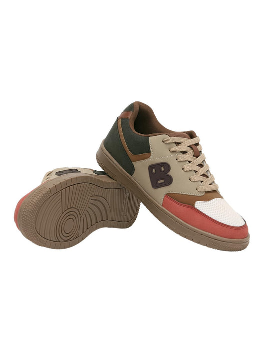 Bewakoof Bravado MenS Brown & Green Bravado Color Block Low-Top Sneakers 659653 Brown_Uk 6