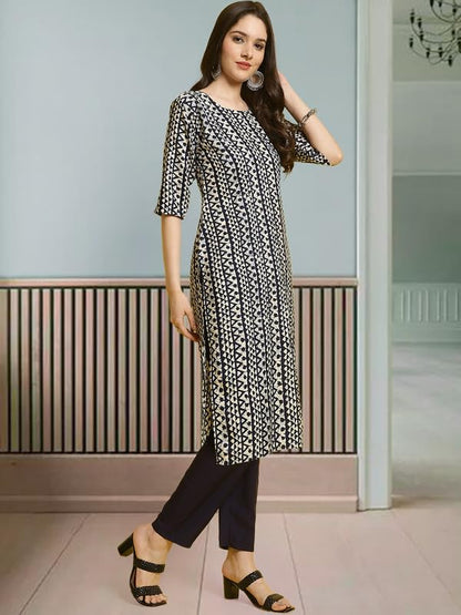 Pinkmint WomenS Crepe Printed Kurta And Pant Set (Pack Of 3)