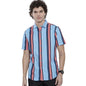 The Indian Garage Co Men Blue Striped Slim Fit Cotton Casual Shirt