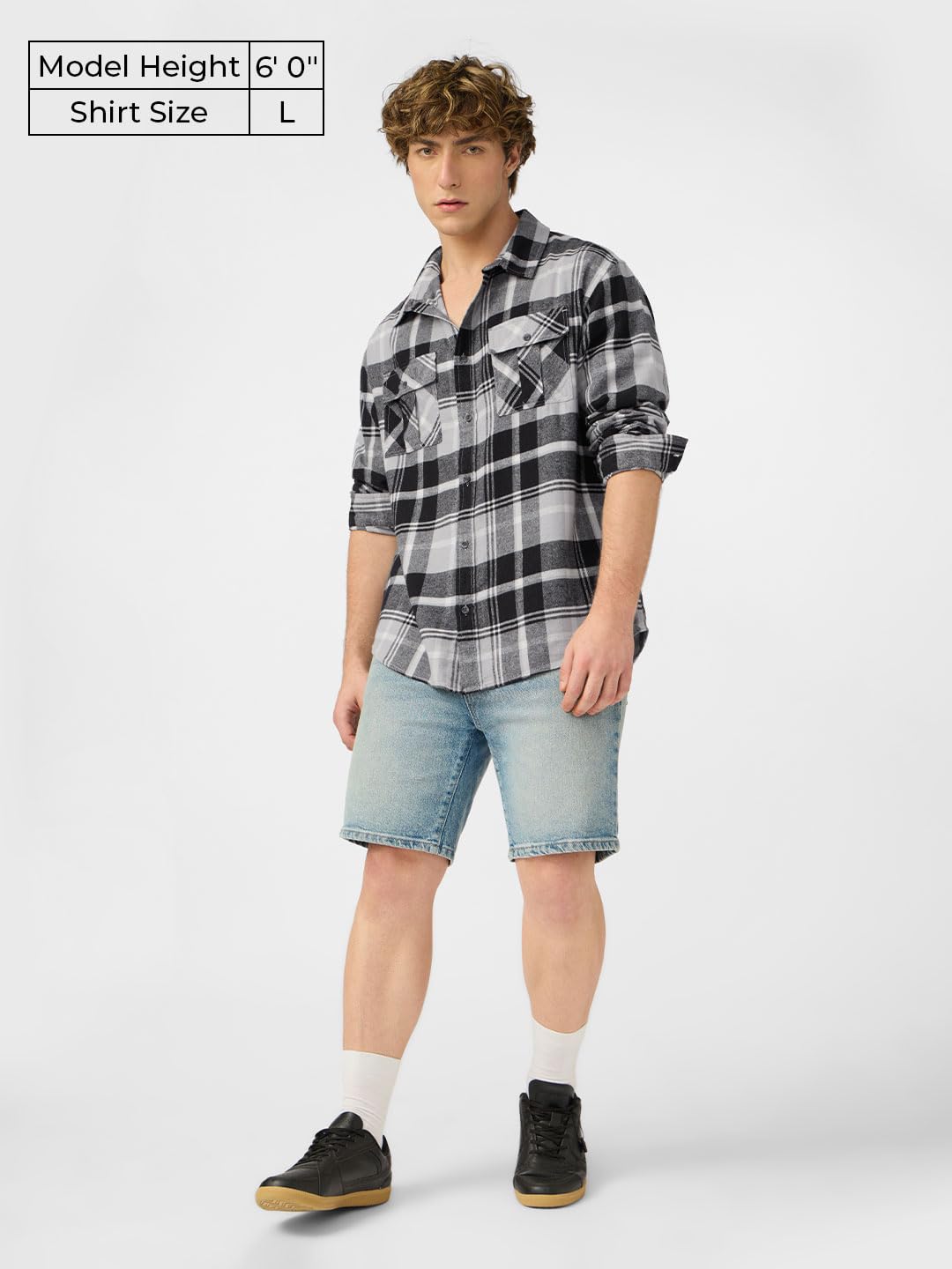 The Souled Store Plaid Shirt: Charcoal Men and Boys Long Sleeves Collared Neck Button Front Regular Fit Cotton Relaxed Shirts